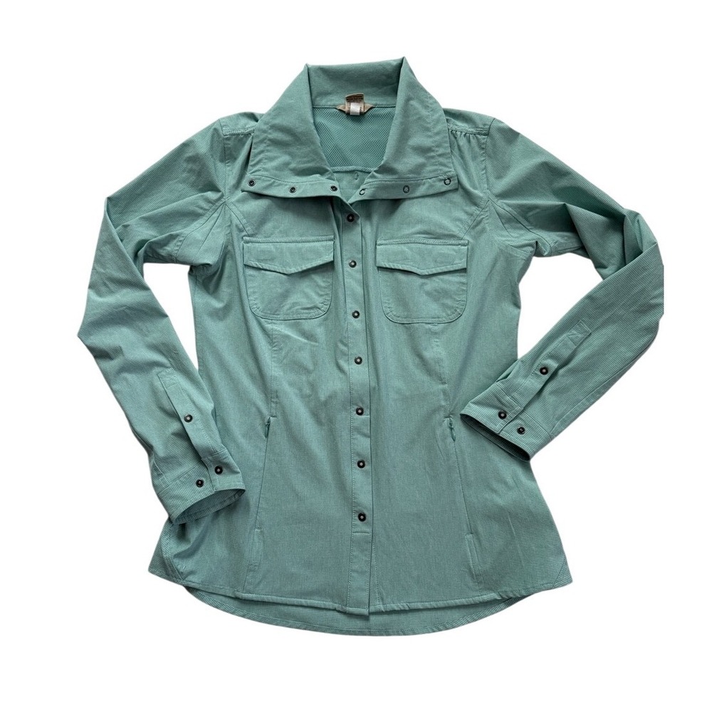 Duluth Trading Co Sol Survivor Sun Protection Shirt Jac Seafoam XS Outdoorsy - Picture 2 of 12